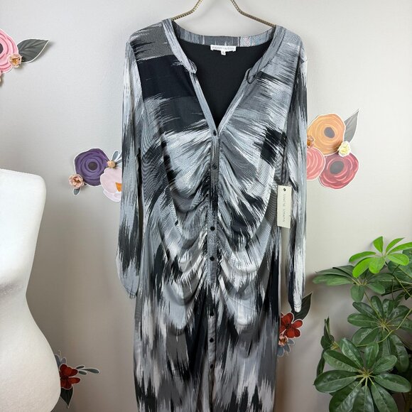Madison + Hudson Button Front Collared Dress - Size - XL - Picture 1 of 5